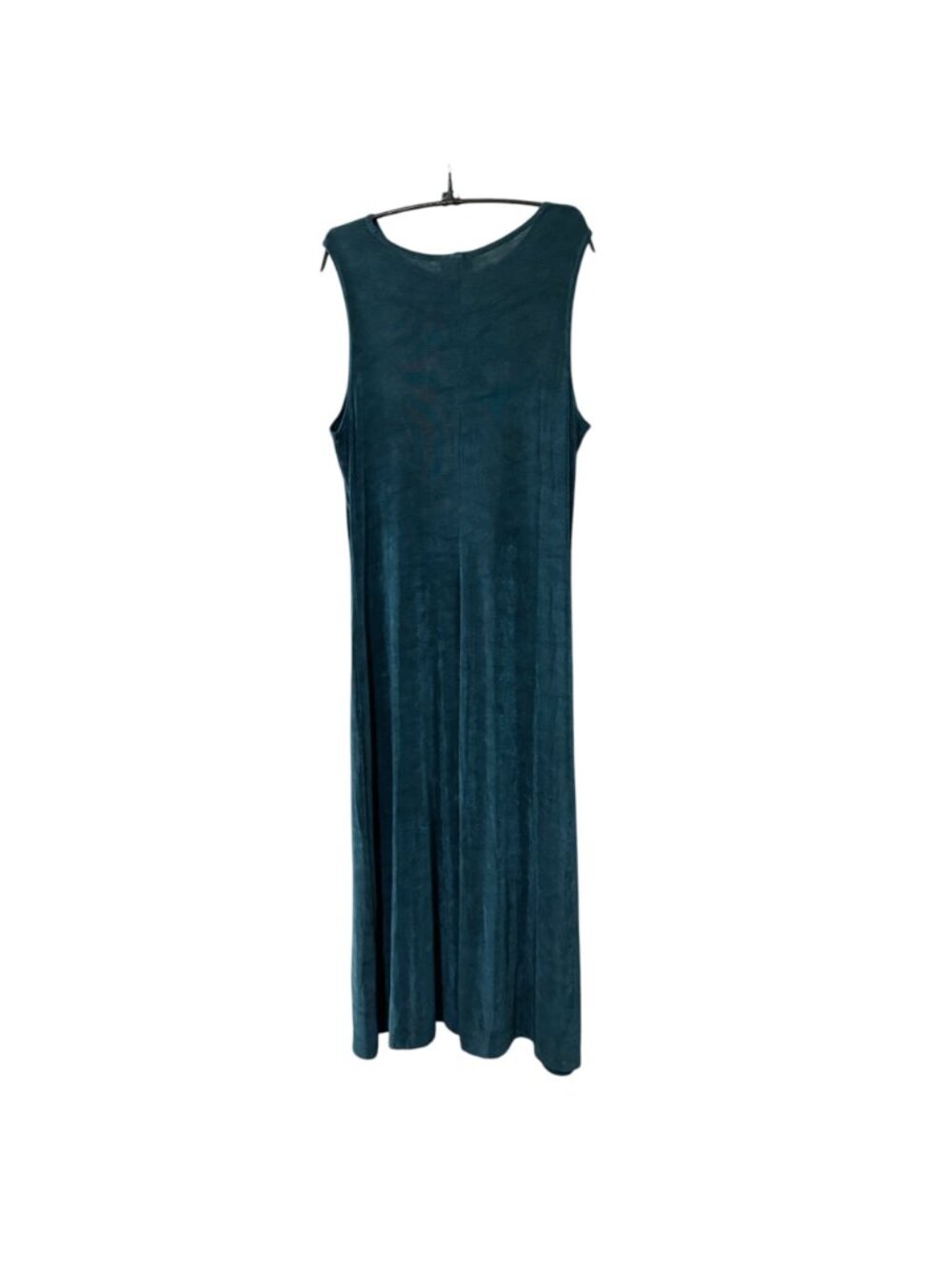 Vtg Coldwater Creek Slinky Travel Knit Maxi Dress PL Green Stretch Minimalist - Picture 5 of 11